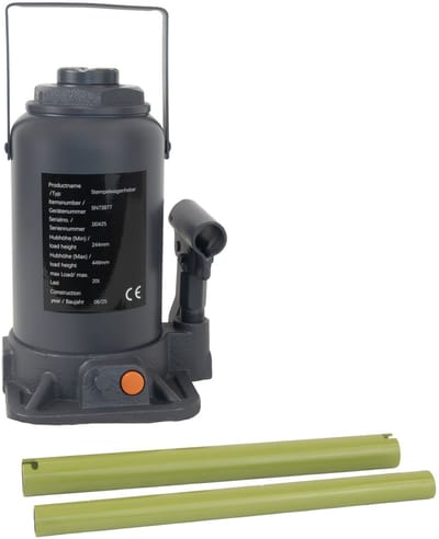 TRUTZHOLM Hydraulische Potkrik 20t - 224mm tot 449mm Hefhoogte - Zware Cilinderkrik Vrachtwagenkrik Stempelkrik Industrie
