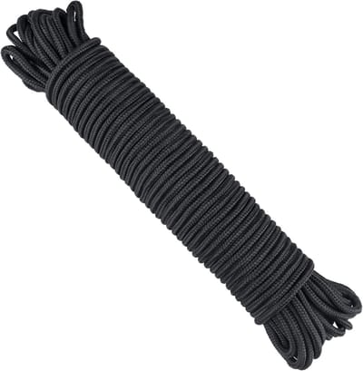 6 mm Paracord Touw, Zwart Nylon Touw, 30 m Multifunctioneel Touw voor Kamperen, Tuin en Buitensportactiviteiten