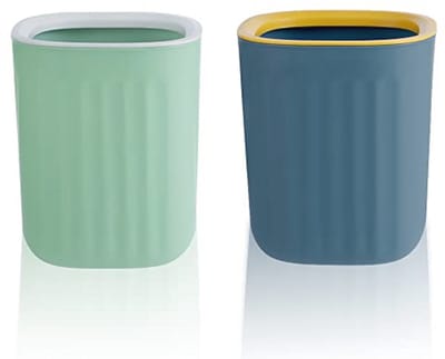 Mini Desktop Afvalemmer Set van 2 - Kleurrijke Prullenbak voor Bureau, Badkamer, en Keuken