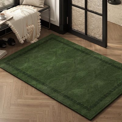 Deluxe Sens Luxe Léger Rétro Vert Paillasson d'Entrée Tapis de Sol Maison Antidérapant Tapis de Pied Tapis de Salon Paillasson Porte Porte 60*90 gray