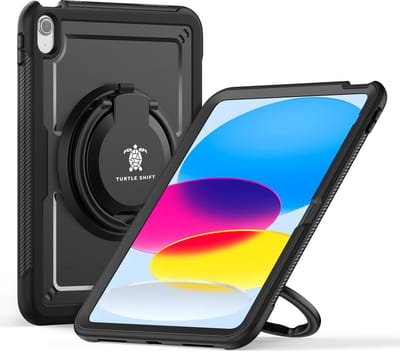 Turtle Shift Hoes - Geschikt voor iPad 11 (A16) en iPad 10 - Hoes met screen protector - Uitklapbare standaard - 10.9 inch - Zwart