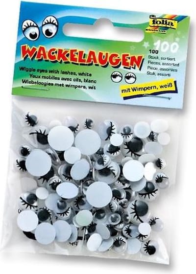 Plakogen Folia met bewegende - pupillen zak a 100 st assorti