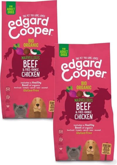 Edgard&Cooper Bio Organic Beef Adult Rund&Kip&Rode Biet - Hondenvoer - 2 x 7 kg Biologisch