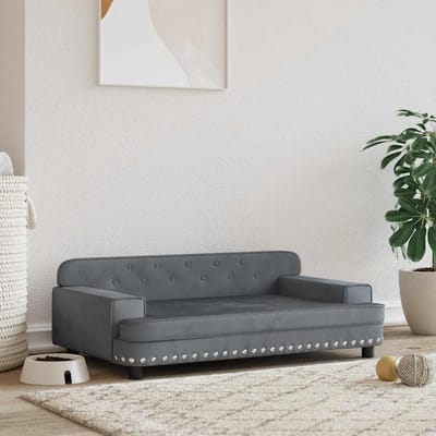 vidaXL - Hondenmand - 90x53x30 - cm - fluweel - donkergrijs