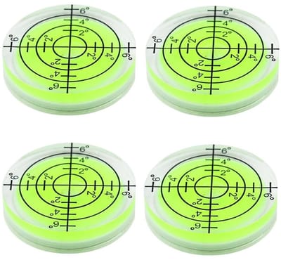 Dailygoods- Waterpas Mini - Ronde Waterpas - 4 Stuks - 32 mm - Precisie Meetinstrument - Compact - ABS-Kunststof - Niveau