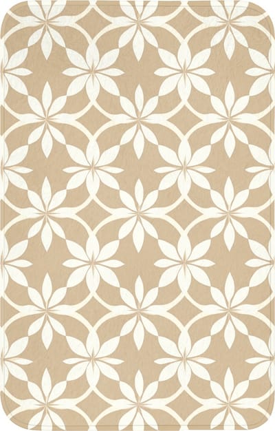 WC mat 50x80 cm - Antislip - Bloemen - Patroon - Beige - Toiletmat - Vloermat - Douchemat - Toilet tapijt - Toiletmatten