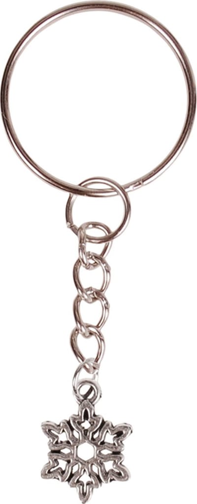 Sleutelhanger - Hangertje sneeuwvlokje zilverkleurig 1,2cm