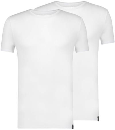 RJ Good Life Lisbon 2-Pack Heren T-shirt Ronde Hals Wit M