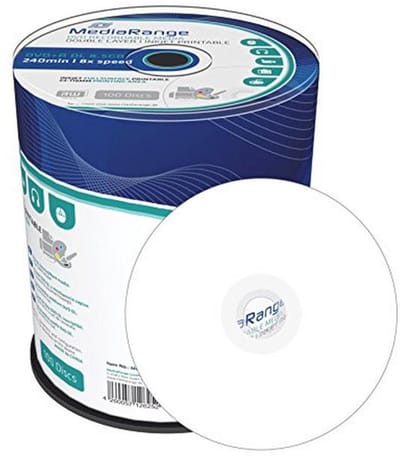 Lege dubbellaagse DVD's 8,5 GB - 100 stuks herschrijfbaar voor gegevensarchivering