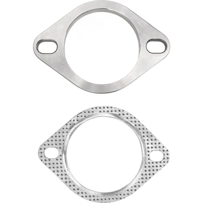 Kit de Connexion de Bride d'Échappement 2 Boulons 3 pouces Alliage Métallique Universel pour Tuyau de Descente d'Échappement Catback Collecteurs white