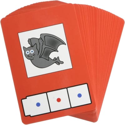 Woord Bouwkaarten - Leeskaarten CVC - Woorden Leren - 24 Dubbelzijdige Kaarten - 4 x 3 inch - Meerdere Kleuren