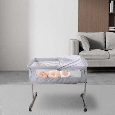 Opvouwbare reiswieg voor baby's tot 6 maanden met matras, kap en muggennet - licht en compact met draagtas