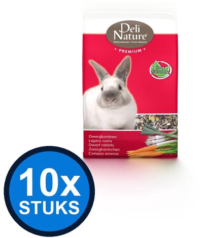10x Deli Nature - Premium konijnen 800gr - Knaagdierenvoer - 800 g