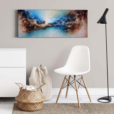 Canvas print DD123245 Blended 02 A.S. Création 1,0 x 0,4 m Blauw Kantoor Hal/Gang Keuken Slaapkamer Woonkamer