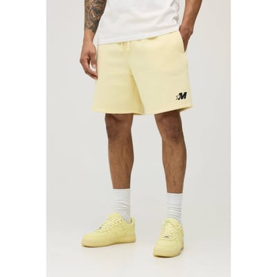 Baggy Fit M Star Jersey Short | Yellow | Size XS