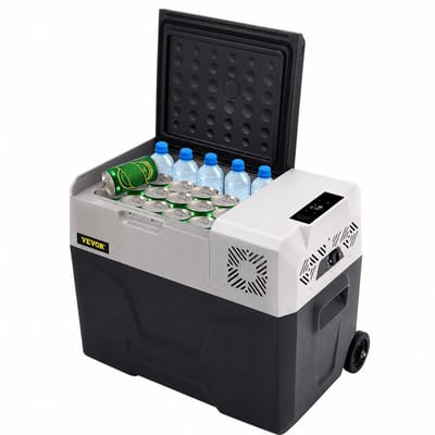 Delightness Compressor Koelbox - Draagbare Koelbox - Koeling - Auto - Camping - Kamperen - 30L - 63,1x37,8x37,5cm - Zwart