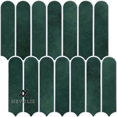 Nevolis 3D Adhesive Wall Tiles Self-Adhesive Kitchen Bathroom PVC Back Wall Tiles 30 x 30 cm Pack of 10 Bedroom Accent Wall Decoration Vintage Green Squares .