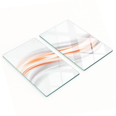 Stijlvolle en duurzame glazen borden met abstracte golfprint 2x30x52 cm