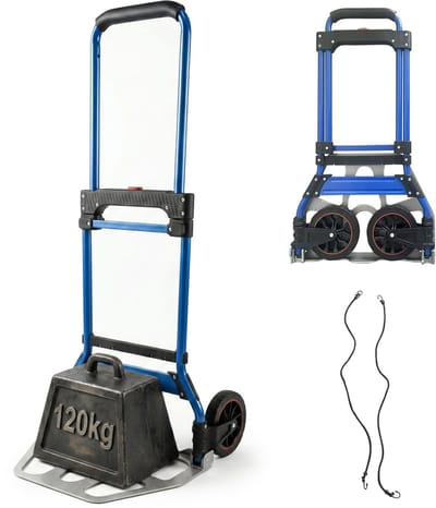 Steekwagen opvouwbaar - tot 120 kg - zilver-blauw