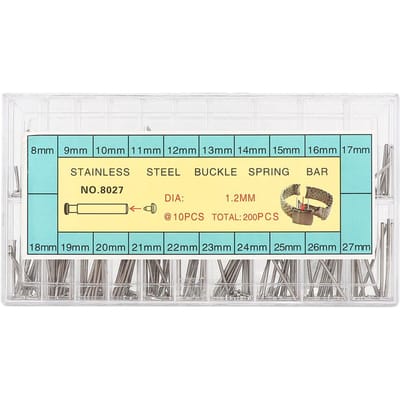 20 maten 1,2 mm horlogeband veerband schakelpin horloge reparatiegereedschap accessoire beige