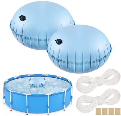 Allecto - Pool Cushion - Zwembad Kussen - Ideaal voor Wintergebruik - Rond 120 x 120 cm - Waterpeil Regulator - Geschikt voor Zwembaden - Blauw