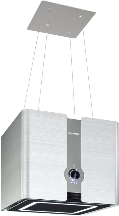 Klarstein Futurelight Smart Eilandkap Afzuigkap - App Bediening - Vrijhangend - Recirculatie - 3 Standen - 420 M³/H - 200 W - LED-Verlichting - EEK C - Incl. Vetfilter En 2 Actieve Koolfilters - Wifi - Touch Bediening - Roestvrij Staal - Zilver