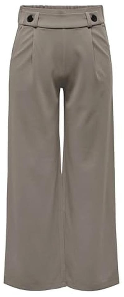 Dames stoffen broek met brede pijpen en stretchaandeel