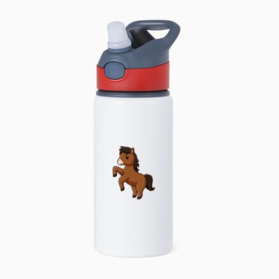 Hacebo® - Paard waterfles met rietje rood - Paarden - Paarden liefhebbers - Hobby horse - dieren - manege - water fles - 650ML