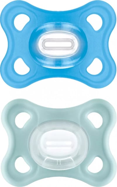 Sucettes-MAM Comfort 2 Sucettes Silicone 2 à 12 Mois (Couleur : Bleu)