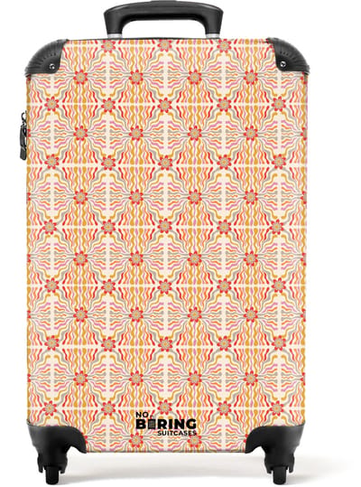 NoBoringSuitcases.com - Koffer - Retro disco patroon kleurrijk - Past binnen 55x40x20 cm en 55x35x25 cm - Trolley handbagage - Valiezen met wieltjes volwassenen - Reiskoffer op wielen - Rolkoffer lichtgewicht