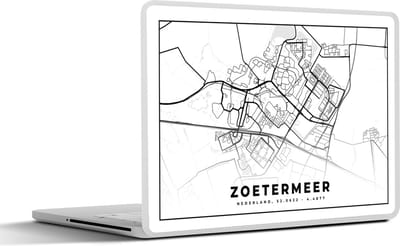 Laptop sticker - 15.6 inch - Kaart - Zoetermeer - Nederland - 36x27,5cm - Laptopstickers - Laptop skin - Cover