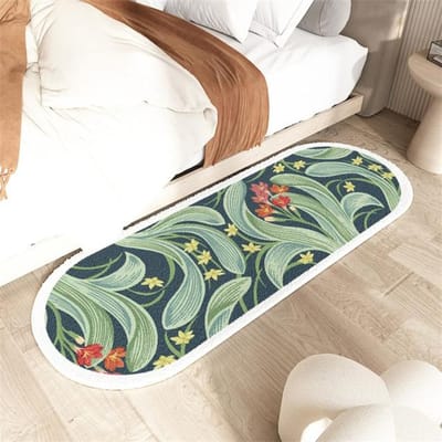 Nordic Flowers Fluffy Bedside Tapijt Woondecoratie Zacht Pluche Lang Tapijt Kinderen Speel Vloermatten Woonkamer Slaapkamer Balkon Tapijten L60xW40cm