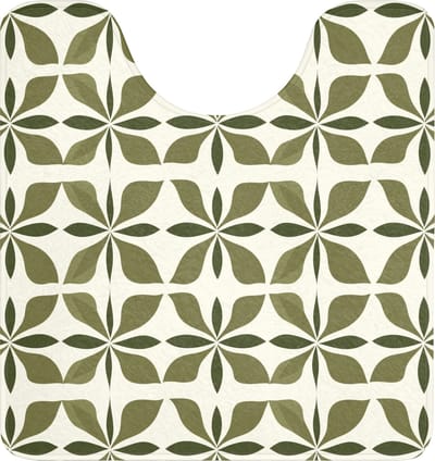 WC mat met uitsparing 55x60 cm - Antislip - Botanisch - Retro - Groen - Toiletmat met uitsnijding - Vloermat - Douchemat - Toilet tapijt - Toiletmatten