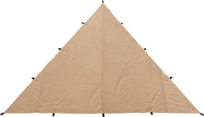 CanvasCamp Heavy Duty Canvas Tarp 5 x 5 x 5 m – Driehoekig Schaduwdoek – Waterafstotend Polykatoen 450 g/m² – Donker Zand