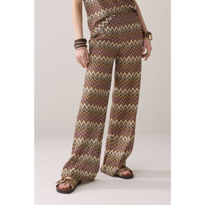 Summum Woman Wide Leg Zig Zag Pant Multicolour Größe: S | Ausgestellte Hosen Outlet | Damen
