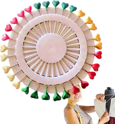 Naaispelden met kop - Decoratieve pinnen - Stoffen verbinden - Duurzaam staaldraad - Willekeurige kleur - Hartvorm