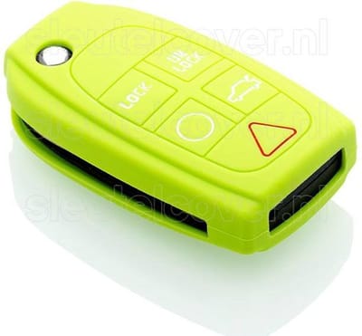 Autosleutel Hoesje geschikt voor Volvo - SleutelCover - Silicone Autosleutel Cover - Sleutelhoesje Lime groen