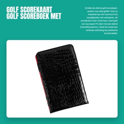 Dailygoods- Scoreboek PU Leer Krokodillenpatroon - Scorekaarthouder - 5 Elastische Banden - 18x11 cm - Duurzaam - Multifunctioneel - Golfboek
