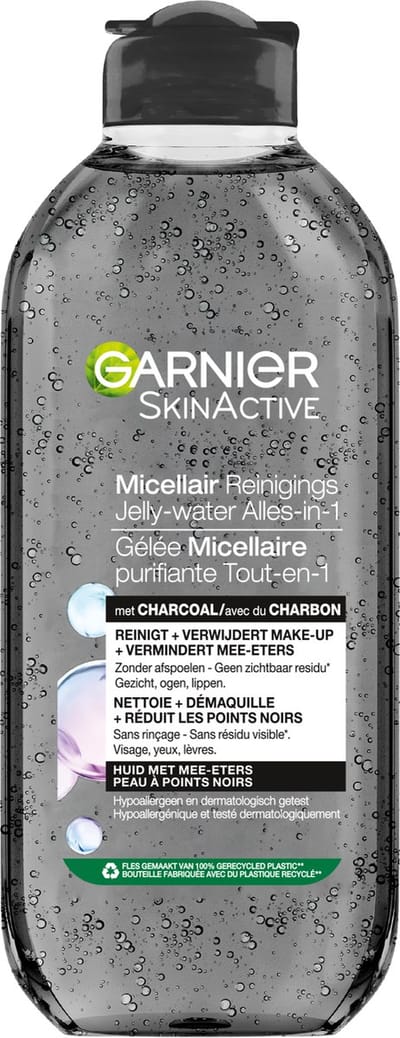 Garnier SkinActive Micellair Reinigend Jelly-water Alles-in-1 met Charcoal - Geschikt voor huid met mee-eters - 400 ml