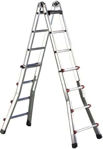 Delmer Multiladder 6+6 1,46 m - 2,92 m 9,2 kg - Professionele kwaliteit – uitschuifbare vouwladder – 10 jaar garantie – handig voor professional en thuis gebruik – multifunctioneel