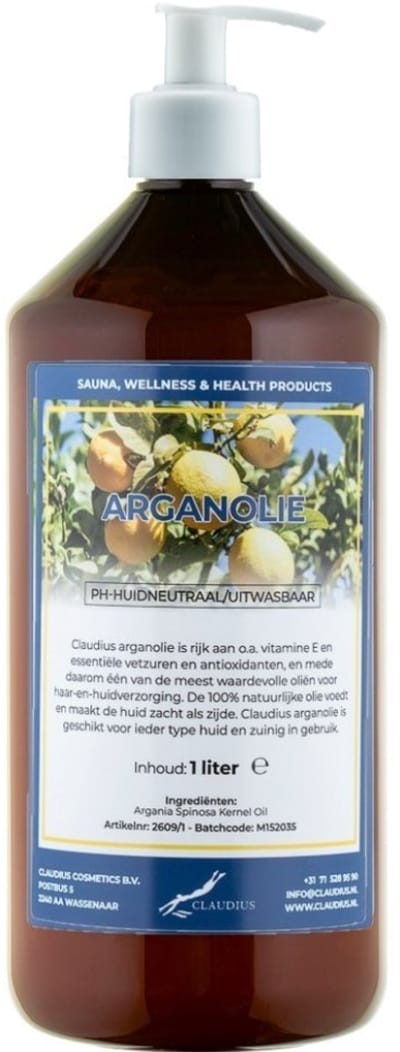 Arganolie 1 liter met witte pomp - 100% natuurlijk - biologisch en koud geperst