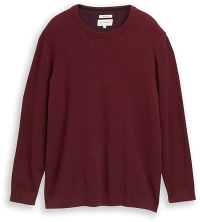 Tom Tailor - Plus Size - Gebreide trui van katoen - Maat 4XL - bordeaux melange