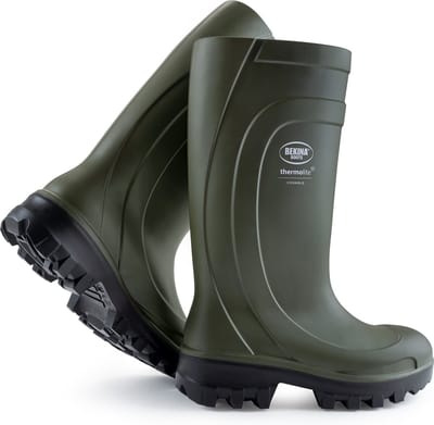 Veiligheidslaarzen voor heren en dames met stalen neus en stalen zool, antislip, brede pasvorm, winterlaarzen isolerend tot - 50 graden, schokabsorberende hiel, groen, EU 39