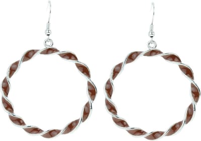 Behave - Oorhangers dames - Boho twist stijl - Bruin zilverkleur - Nikkelvrij
