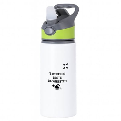 Hacebo® - 'S werelds beste badmeester waterfles met rietje groen - Badmeester - Badmeesters - s werelds beste badmeester - zwemmen - zwemdiploma - cadeau - kado - gift - geschenk - vaderdag - lifeguard - water fles - 650ML