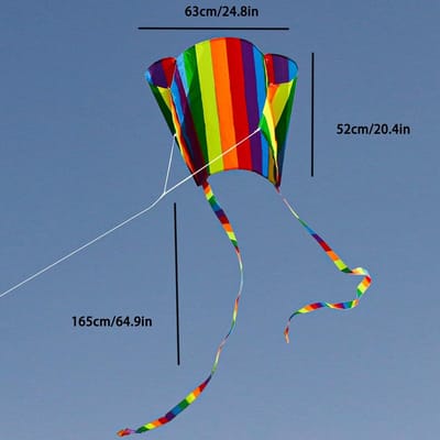 2Pcs Rainbow Kite - Colorful Pocket Kite met Lange Staart - Buiten Speelgoed - Strand Spel - Buiten Activiteiten voor Beginners - Cadeau voor Jongens en Meisjes