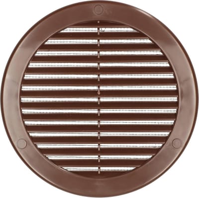 Ventilatierooster rond 150 mm bruin met insectenhor