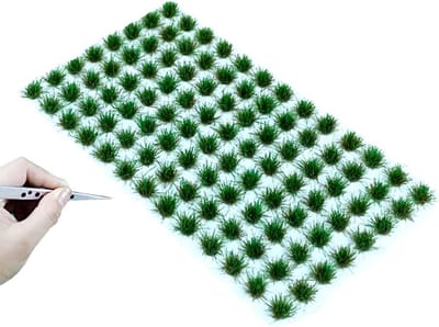 120 Stuks Static Grass Tufts voor Modelbouw - Kunstgras voor Miniatuur Landschappen, Treinen en Diorama's
