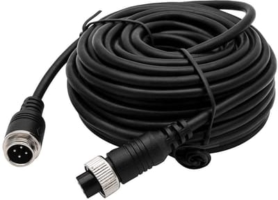Dailygoods- Video-verlengkabel 15m Hoogwaardige koperen kern - 4-polige kabel - Waterdicht - Stofdicht - Oliebestendig - Voor achteruitrijcamera - Camera Kabel