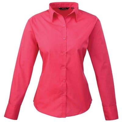 Premier Dames/Dames Shirt Met Lange Mouwen (Heet Roze)